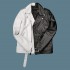 Half Black Half White Biker Leather Jacket