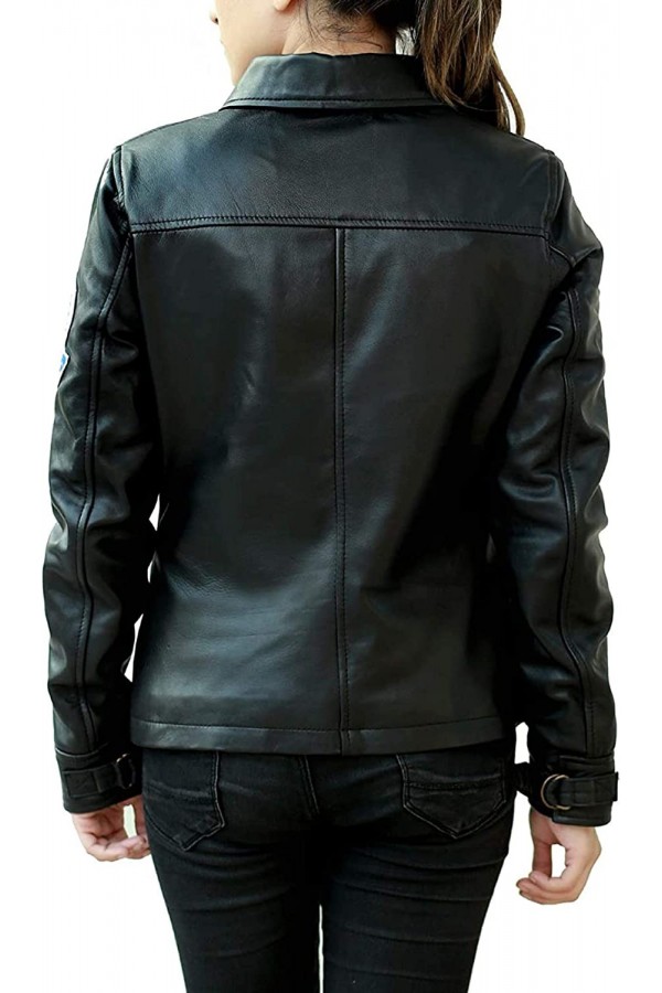Kelly Mcgillis Top Gun Black Leather Jacket