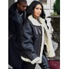 Kim Kardashian Black Bomber Leather Jacket