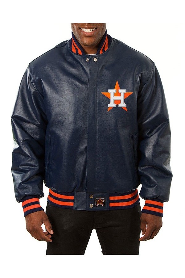 Mens Astros Leather Jacket