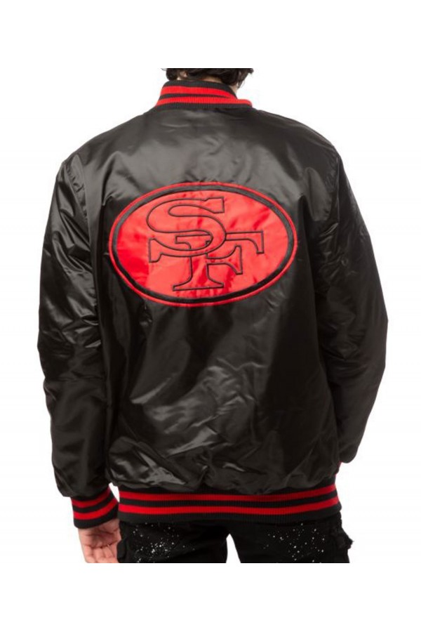Starter San Francisco 49ers Black Satin Jacket