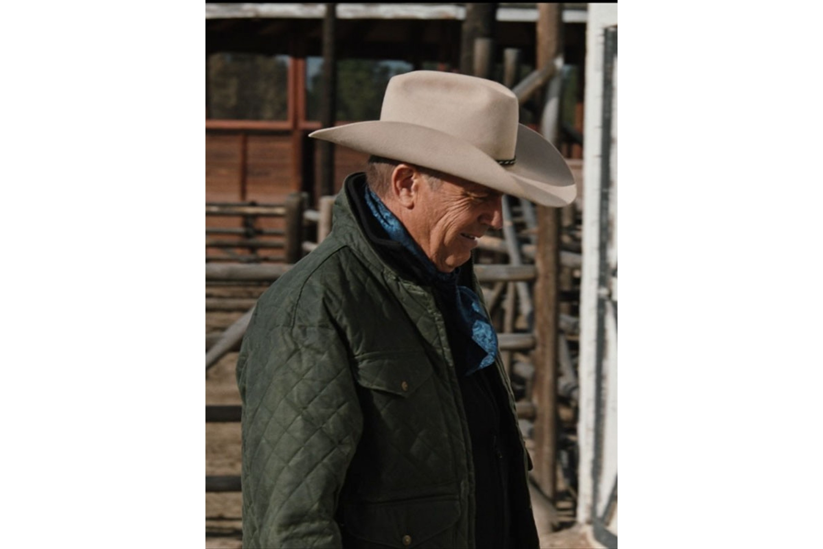 Kevin Costner Yellowstone S04 John Dutton Green Quilted Jacket