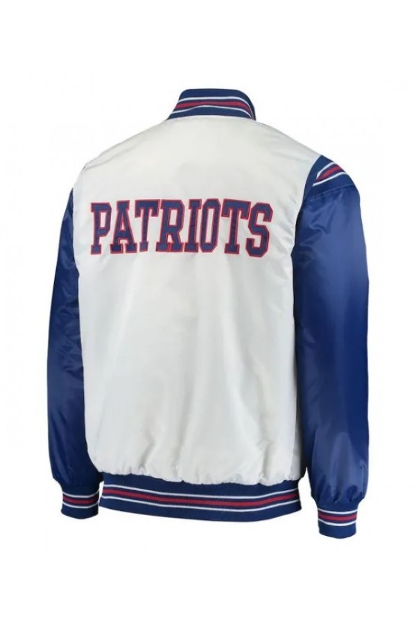 New England Patriots Renegade Blue and White Bomber Jacket