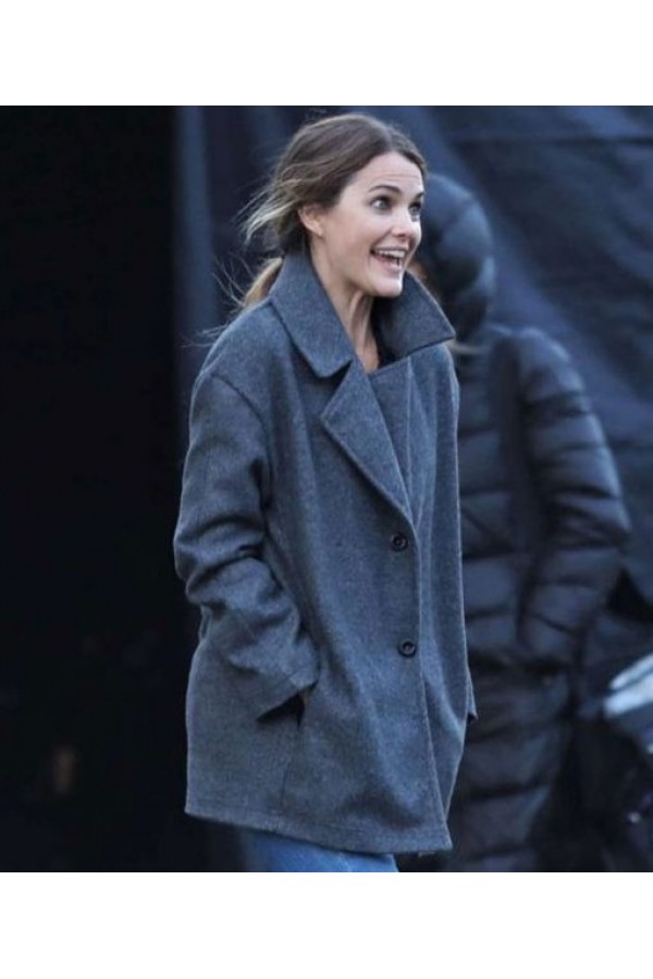 Keri Russell Antlers Julia Meadows Grey Coat
