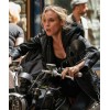 Jessica Chastain The 355 (2022) Mace Biker Leather Jacket