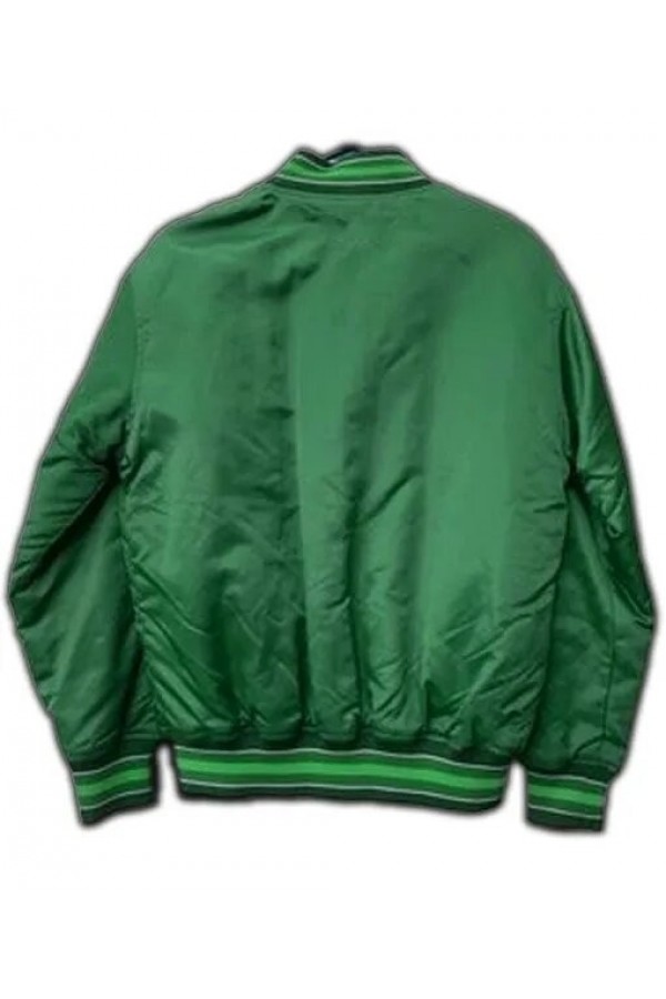 10 Deep Bucks Green Letterman Varsity Satin Jacket