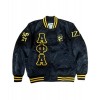 Alpha Phi Alpha Black Bomber Varsity Satin Jacket