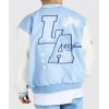 Baby Blue Varsity Bomber Jacket