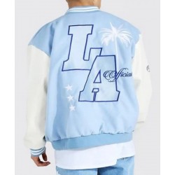 Baby Blue Varsity Bomber Jacket