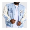 Baby Blue Varsity Bomber Jacket