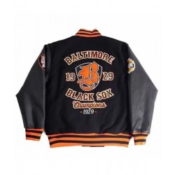 Baltimore Black Sox 1929 Black and Gray Varsity Wool Jacket