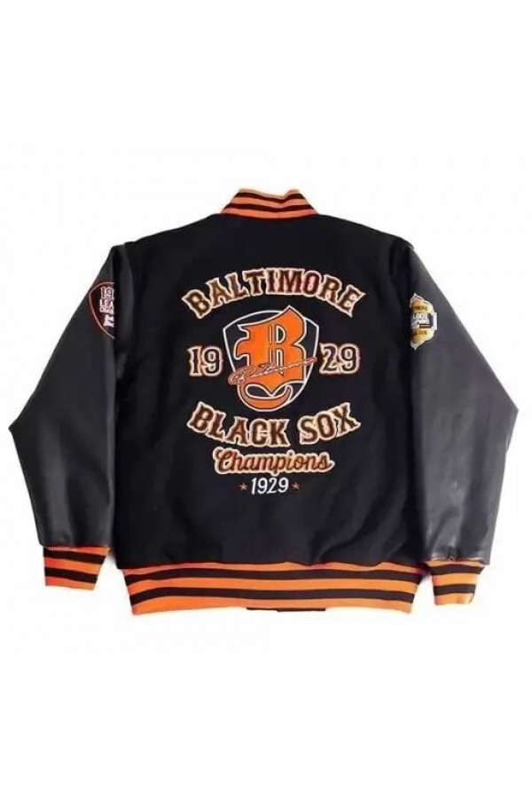 Baltimore Black Sox 1929 Black and Gray Varsity Wool Jacket
