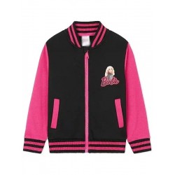Barbie Girls Baseball Black and Pink Varsity Jacket