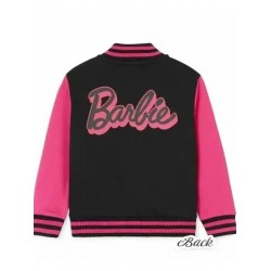 Barbie Girls Baseball Black and Pink Varsity Jacket