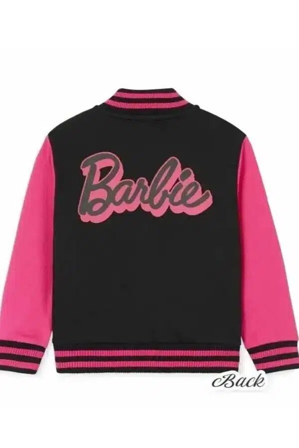 Barbie Girls Baseball Black and Pink Varsity Jacket