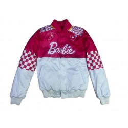 Barbie Pink Checkered Racer Jacket