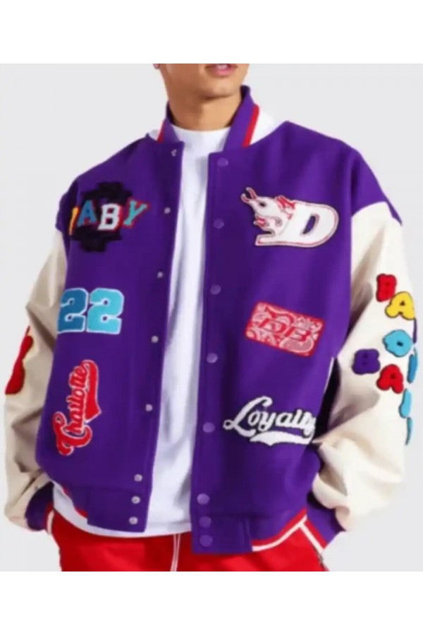 Dababy Purple Varsity Jacket