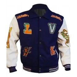Frank Clark LV Purple Varsity Jacket