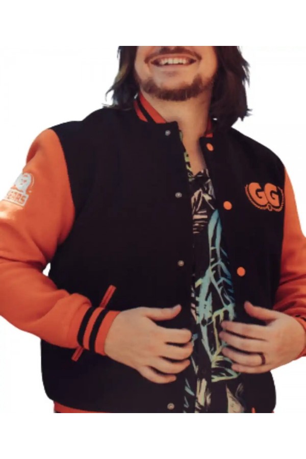 Game Grumps Black and Orange Varsity Jacket