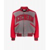 ICECREAM College Gray and Red Varsity Jacket