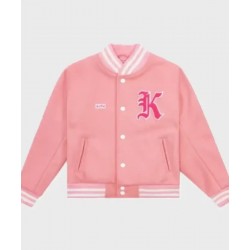 Kith Barbie Pink Varsity Wool Jacket