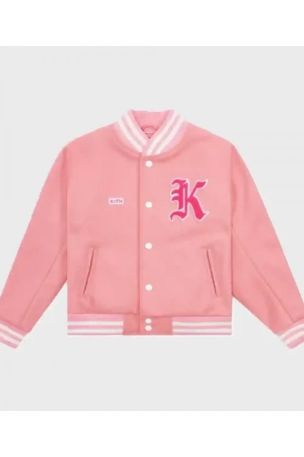 Kith Barbie Pink Varsity Wool Jacket