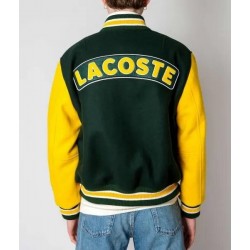 Lacoste Live Two-Tone Green and Yellow Varsity Jacket Lacoste Live Two-Tone Green and Yellow Varsity Jacket