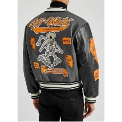 Men Off White Bomber Jacket