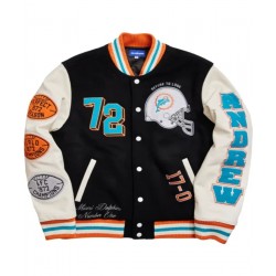 Miami Dolphins Letterman Varsity Wool Jacket