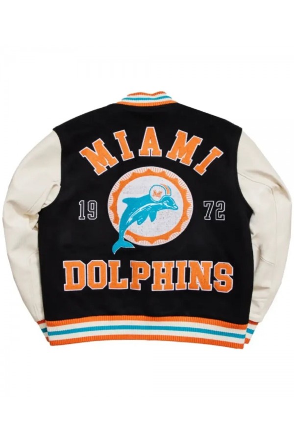 Miami Dolphins Letterman Varsity Wool Jacket