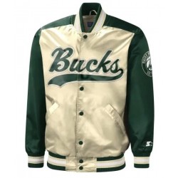 Milwaukee Bucks Tradition Varsity Satin Jacket
