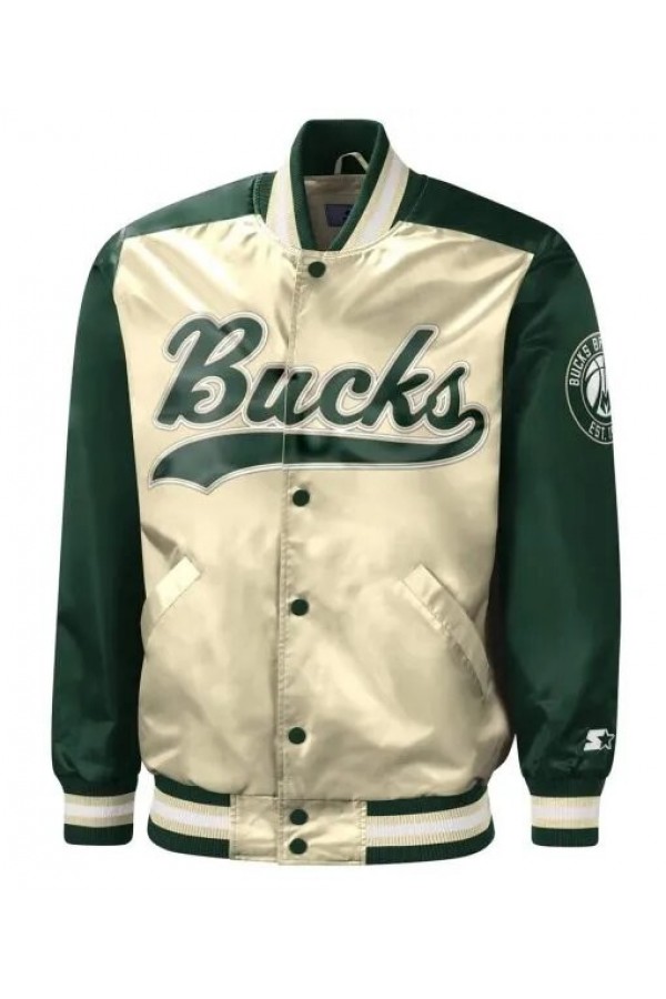 Milwaukee Bucks Tradition Varsity Satin Jacket