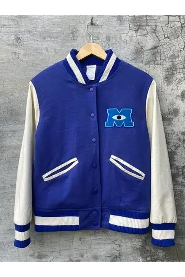 Monsters University Sulley Blue Bomber Varsity Jacket