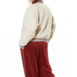 Motif-Detail Signature Varsity Wool Jacket