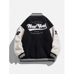 New York Sherpa Letterman Varsity Jacket