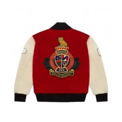 OVO Roots Red and Beige Varsity Jacket