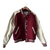 Rachel Adedeji The Almond And The Seahorse Maroon and White Varsity Jacket