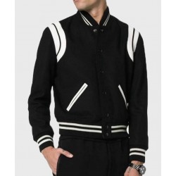Saint Laurent Teddy Black Varsity Jacket