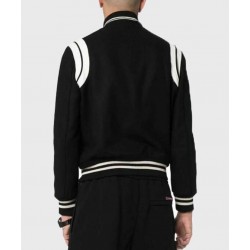 Saint Laurent Teddy Black Varsity Jacket