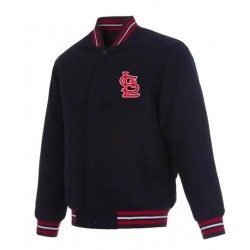 St Louis Cardinals Reversible Navy Blue Varsity Jacket