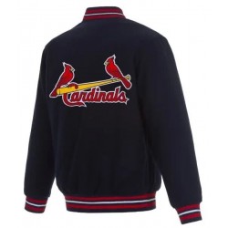 St Louis Cardinals Reversible Navy Blue Varsity Jacket