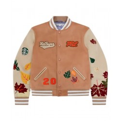 Starbucks Brown Varsity Jacket