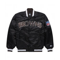Starter Browns Blackout Bomber Varsity Jacket