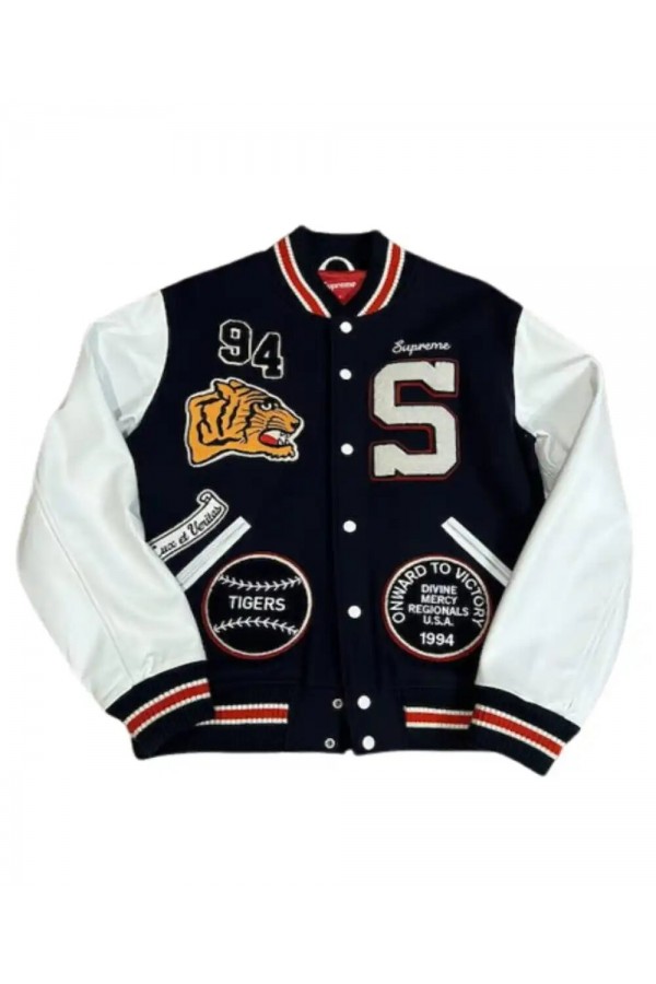 Supreme Tiger Letterman Bomber Varsity Jacket Supreme Tiger Letterman Bomber Varsity Jacket