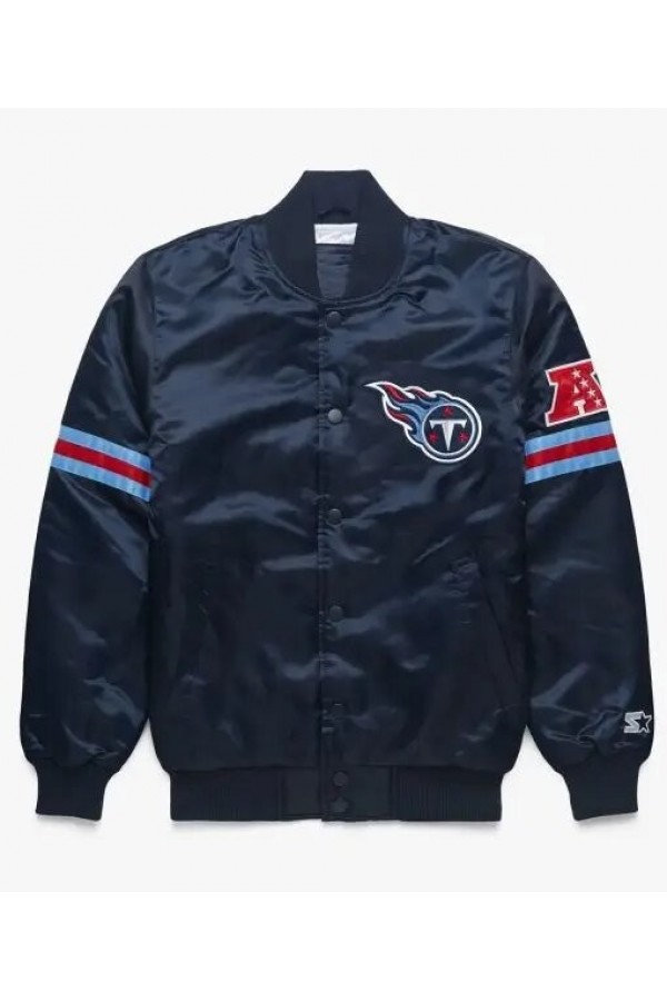 Tennessee Titans Football Club Black Satin Jacket Tennessee Titans Football Club Black Satin Jacket