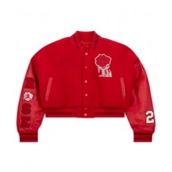 Teyana Taylor Jordan Red Varsity Wool Jacket