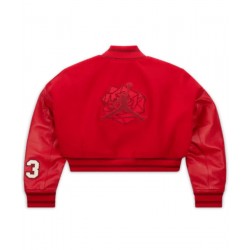 Teyana Taylor Jordan Red Varsity Wool Jacket