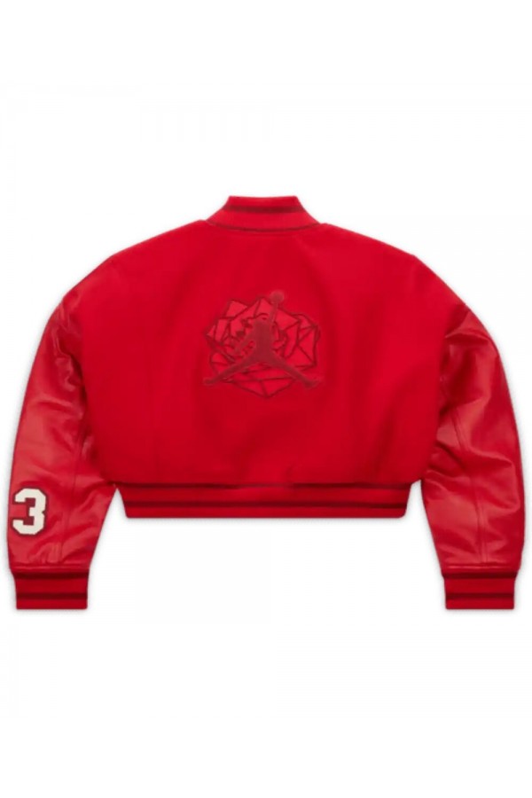 Teyana Taylor Jordan Red Varsity Wool Jacket