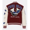 True Religion Maroon And White Varsity Jacket