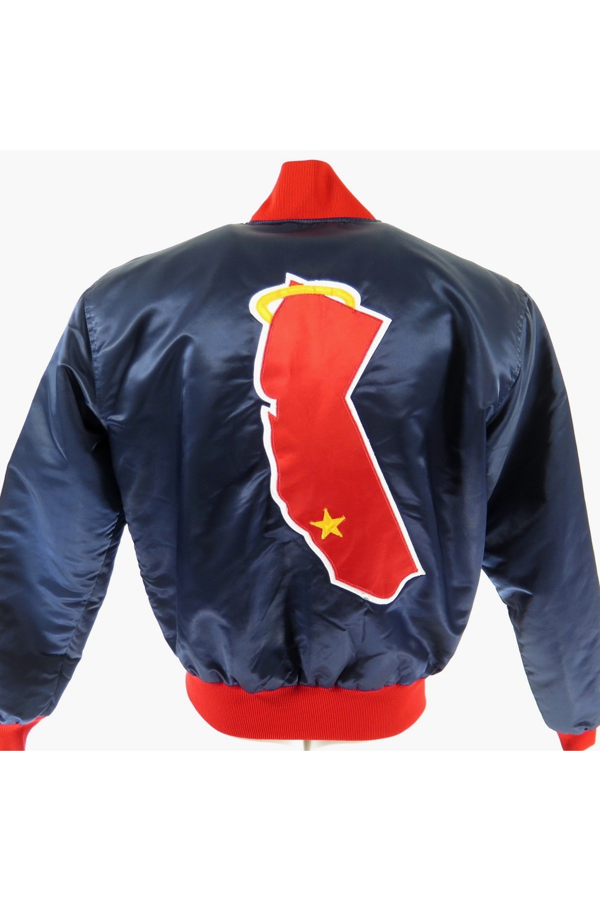 Vintage 80s Anaheim Angels Starter Jacket | Blue Satin Baseball Style